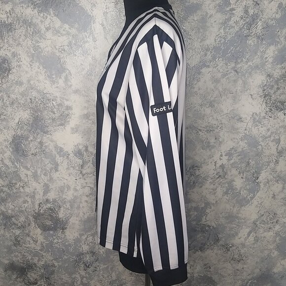 Foot Locker Striped Long Sleeves V-Neck Top Size M - Picture 3 of 8
